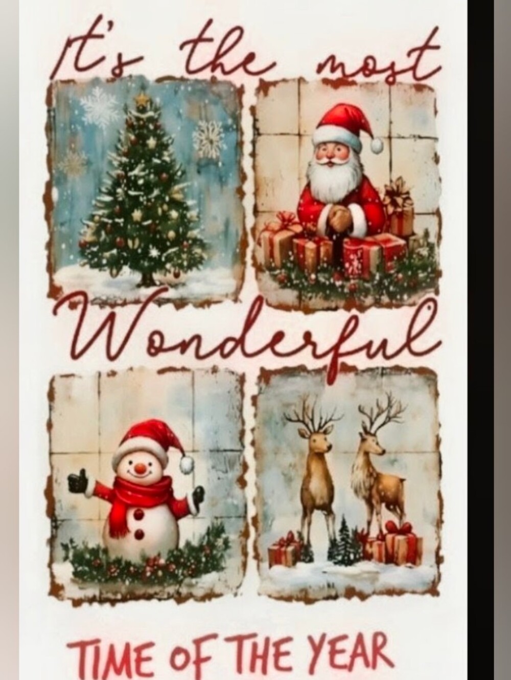 Holiday Wall Art Panel Print - Red, Green, White 8x10 Print